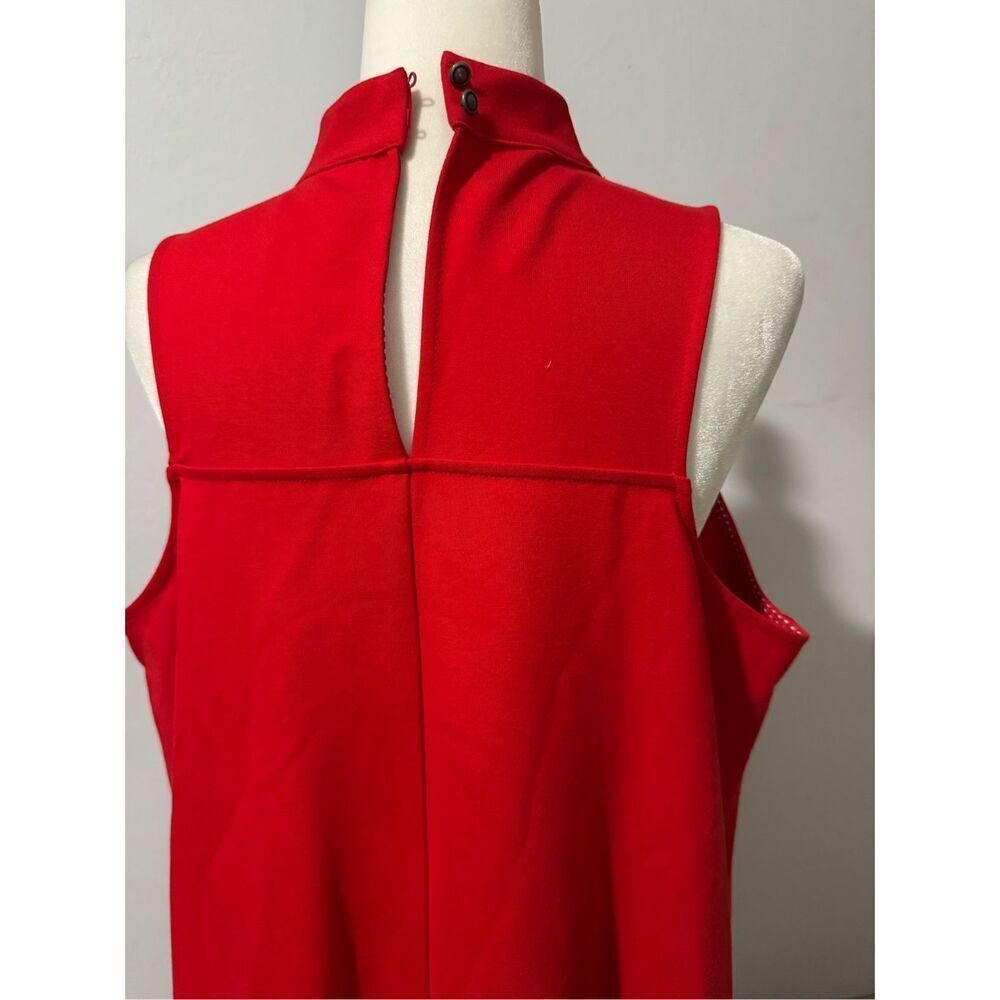 Maeve by Anthropologie red ruffle hem shift dress 1X - Picture 7 of 8